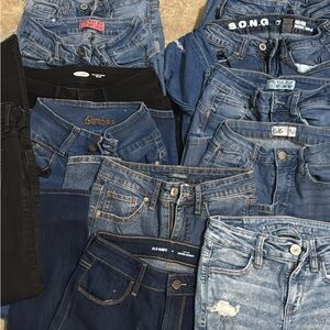 Navy Blue/washed blue 13 pair of Women's Skinny Jeans